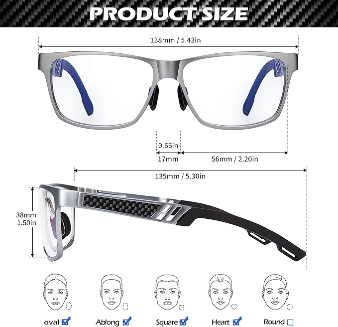 ANYLUV Blue Light Blocking Glasses Men Computer Gaming Glasses Lightweight - Image 7