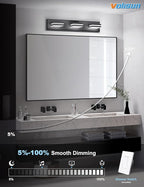 VOLISUN Modern Black Bathroom Vanity Light Fixtures, 5CCT Dimmable Bathroom - Image 3