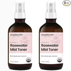 Organic Rose Water Spray for Face & Hair – Pure Rosewater Toner – Refreshing by SimplifiedSkin