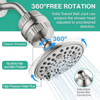 Cobbe 6-Setting High Pressure Filtered Shower Head Combo, Detachable Rain - Image 7
