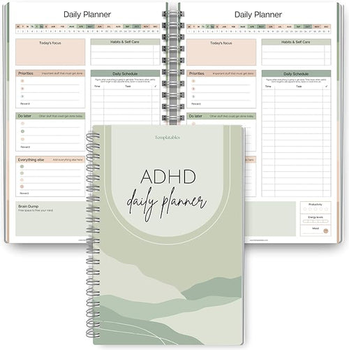 ADHD Daily Planner for Neurodivergent Adults by Templatables