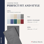 100% Egyptian Cotton Pillow Cases Standard/Queen Size Set of 2 - Image 7