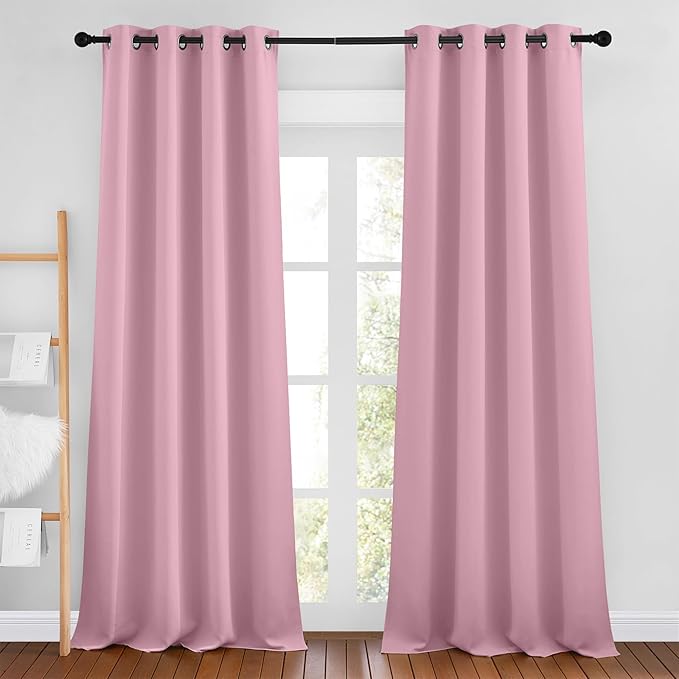 NICETOWN Crystal Pink Room Darkening Curtain Panels by NICETOWN