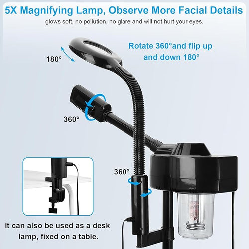 2 in 1 Facial Steamer Professional Ionic Face Steamer - Image 2