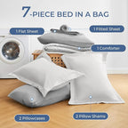 Sasttie Queen Comforter Set, 7 Pieces Bed in a Bag Queen, Complete Bedding Set - Image 6