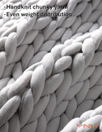 YnM Weighted Blanket, Handmade Chunky Yarn Knitted Design, Soft and Cozy - Image 2