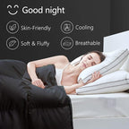 TEXARTIST Premium 2100 Series Queen Comforter All Season Breathable Black - Image 2