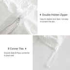 JELLYMONI Bright White Duvet Cover Queen Size, Soft Breathable Seersucker Duvet - Image 5