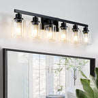 6-Light Black Vanity Lights 38'' Modern Bathroom Vanity Lighting Fixtures Above by DIKAIDALights