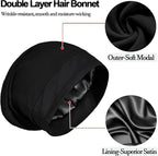 Satin Bonnet for Sleeping Night Cap, Adjustable Satin Lined Silk Bonnets Sleep - Image 6