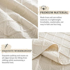 Yiran Quilt King Size Beige Summer Bedspreads Bedding Set 3 Pieces Thin - Image 6
