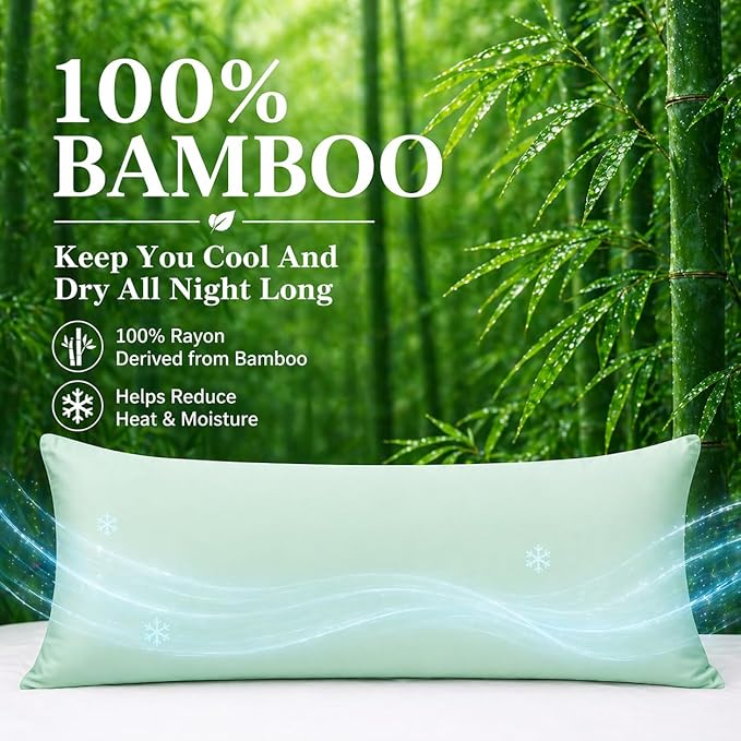 evoLive 100% Rayon Derived from Bamboo Cooling Breathable Body Pillow - Image 2