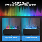Colorful Flame Air Aroma Diffuser Humidifier, Dynamic Fire Flame Sound Pickup - Image 2