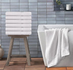 Towel and Linen Mart 100% Cotton White 6 Pack Medium Bath Towel Set, Quick Dry - Image 5