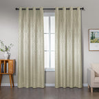 Amazon Basics Jacquard 2-Piece 100% Blackout Curtains, Living Room and Bedroom by AmazonBasics