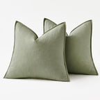 MIULEE Decorative Linen Euro Sham Pillow Covers 24x24 Sage Green ​Boho - Image 6