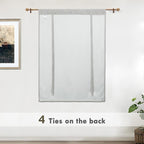 DriftAway Double Layer Linen Blackout Tie Up Curtains Thermal Insulated Fully - Image 6