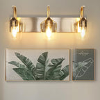 3-Light Brushed Nickel Bathroom Light Fixture - Image 4