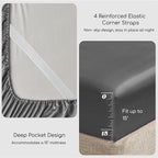 MR&HM Satin Bed Sheets, King Size Sheets Set - Image 4