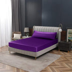 Homiest Purple Satin Fitted Twin XL Size Bed Sheet, Deep Pocket, Luxury & Ultra - Image 7