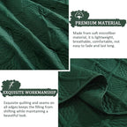 Yiran California King Quilt Set, Emerald Green Oversized Bedspread Bedding Set - Image 5