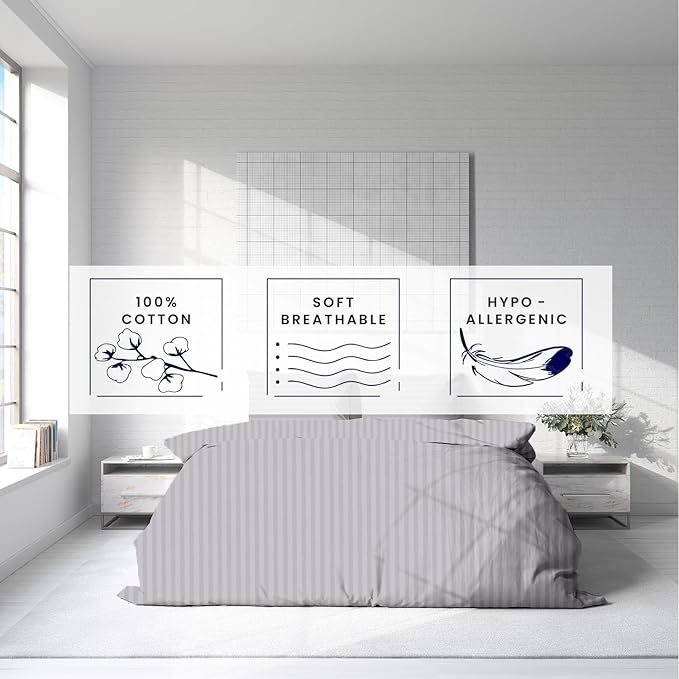 Kotton Culture 3 Pc California King Size Duvet Cover Set -100% Egyptian Cotton - Image 5