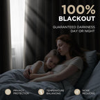 Joydeco Light Beige 100% Blackout Curtains 84 Inch 2 Panels, Luxury Thermal - Image 4