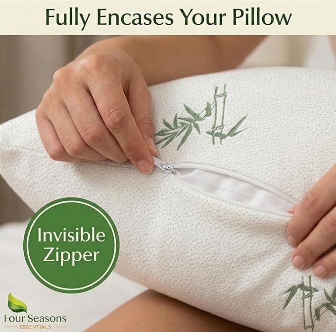 Four Seasons Essentials Standard Size Waterproof Pillow Protectors - Image 6