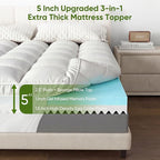 5 Inch Twin Mattress Topper, Memory Foam Mattress Toppers-2.5" Cooling Gel Foam - Image 2