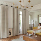 Linen Plaid Blackout Curtains for Living Room, Dining Room 95 Inches Long - Image 2