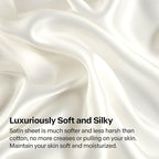BEDELITE Satin Fitted Sheet and Pillowcases Set, Soft Similar to Silk Bottom - Image 3