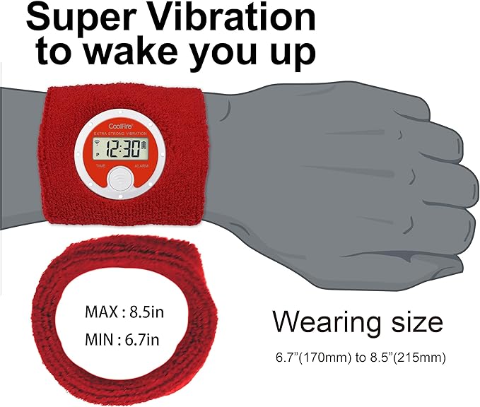 Coolfire Vibrating Alarm Clock Wristband, Silent Wake-Up Watch - Image 5