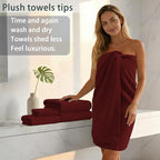 VOOVA & MOVAS Red Bath Towels, 4 Pack Large 30" x 56" - Image 3
