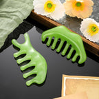 Geiserailie 2 Pcs Jade Combs Esthetician Supplies Massage Stone Hair Gua Sha - Image 3
