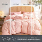 Wake In Cloud - Striped Cotton Duvet Cover Set, 100% Washed Cotton Textured - Image 5