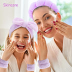 Chanaco Makeup, Skincare & Face Wash Headband, Wrist Towels, Spa Headband - Image 3