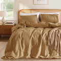 LBRO2M 100% France Linen Duvet Cover Set Cal King Size 3 Pcs Natural Flax by LBRO2MBedding