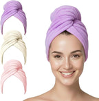 3 Pack Microfiber Hair Towel Wrap by YHPDYL