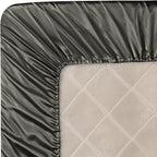 Homiest Dark Grey Satin Fitted Sheet Queen Size, Deep Pocket, Luxury & Ultra - Image 6