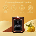 Bergamot Sandalwood Candle, Scented Candle - Image 2