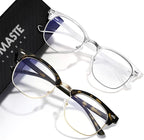Blue Light Blocking Glasses Vintage Half Frame UV Clear Lens Anti Eyestrain by AOMASTE