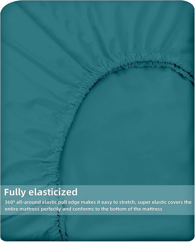 HBHLFZ Queen Fitted Sheet Only, Soft Breathable Bottom Sheet - Image 5