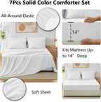 CozyLux Queen Comforter Set White, 7 Pieces Bed in a Bag Queen Comforter Set - Image 5