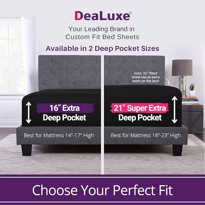Queen Fitted Sheet Only Deep–Pocket – Extra Deep Pocket Queen Fitted Sheet – - Image 2