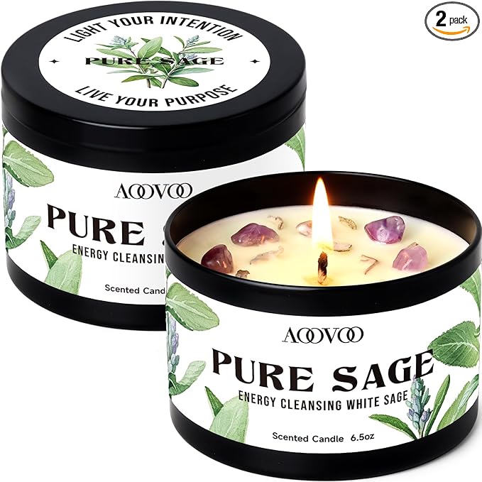 AOOVOO 2 Pack Sage Candles by AOOVOO