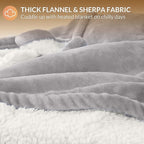 HOMLYNS LuxeHeat Heated Blanket Electric Blanket King Size, Soft Flannel Sherpa - Image 5