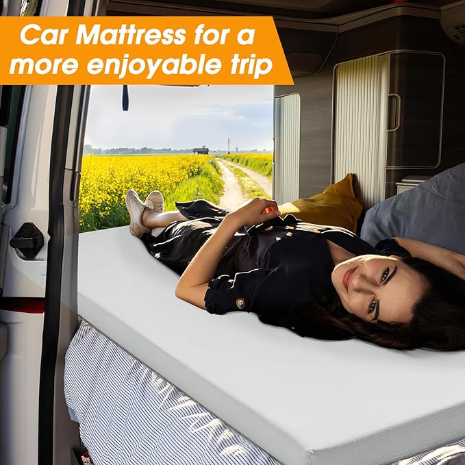 CYMULA Camping Cot Mattress 2in Memory Foam Sleeping Pad, Soft Warm Non-Slip - Image 5