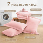 Sasttie Full Size Comforter Sets, 7 Pieces Bed in a Bag Full, Complete Bedding - Image 6