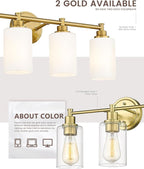 FEMILA 25" Brushed Gold Bathroom Light Fixtures, 4 Light Vanity Light Fixture - Image 6