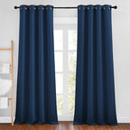 NICETOWN Moroccan Blue Room Darkening Curtains 90 inch Length by NICETOWN
